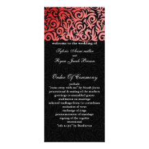 programa negro rojo del boda lona