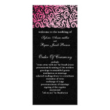 programa negro rosado del boda plantilla de lona