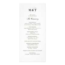 Programa negro y blanco del boda tarjetas publicitarias personalizadas