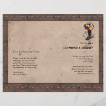 Programa occidental del boda del alambre de púas d tarjetones