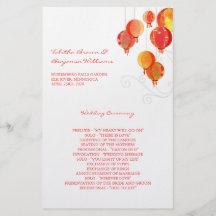 Programa plano elegante del boda de las linternas  tarjetas informativas