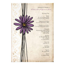Programa púrpura del boda de la margarita del vint anuncios personalizados