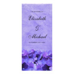 Programa púrpura del boda del Hydrangea Tarjeta Publicitaria Personalizada