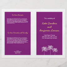 Programa púrpura del boda del verano de las palmer flyer a todo color