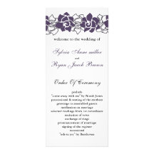 programa púrpura floral del boda tarjeta publicitaria personalizada