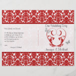 Programa rojo, blanco del boda de la mariposa del  tarjeta publicitaria