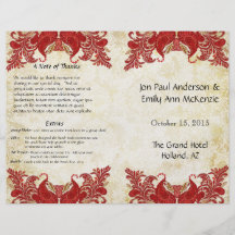 Programa rojo del boda del pavo real de Paisley de Tarjetas Informativas