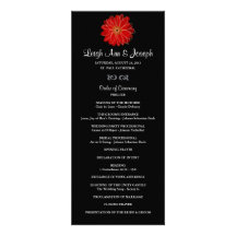 Programa rojo elegante del boda de la margarita de anuncios  