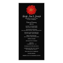 Programa rojo elegante del boda de la margarita de plantillas de lonas