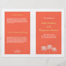 Programa rosado coralino del boda del verano de la flyer a todo color