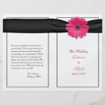Programa rosado del boda de la margarita del Gerbe Tarjetas Publicitarias