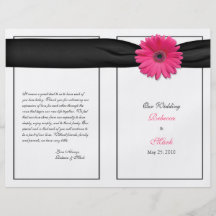 Programa rosado del boda de la margarita del Gerbe Tarjetas Publicitarias