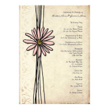 Programa rosado del boda de la margarita del vinta comunicados personales 