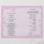 Programa rosado elegante del boda de Scrollwork Flyer Personalizado
