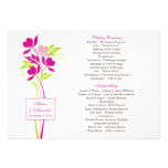 Programa rosado y verde elegante del boda del ramo comunicado personalizado
