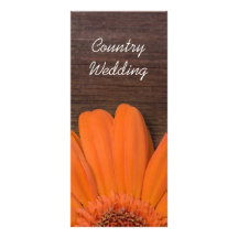 Programa rústico del boda del país de la margarita diseño de tarjeta publicitaria