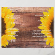 Programa rústico del boda del país del girasol tarjeta publicitaria