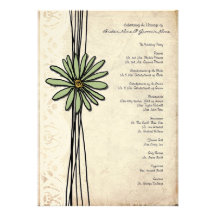Programa sabio del boda de la margarita del vintag invitación