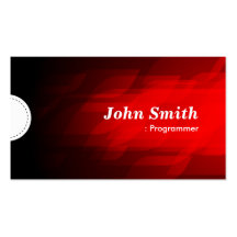 Programador - rojo oscuro moderno tarjetas de visita