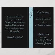 Programas azules del boda de la elegancia flyer personalizado