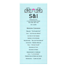 Programas del boda de la bicicleta del vintage lona personalizada