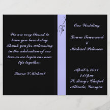 Programas del boda de la elegancia de Lavendar Tarjetón