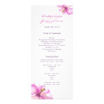 Programas rosados del boda del hibisco invitaciones personalizada