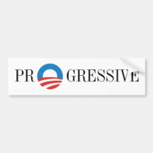 Progresista de Favorable-Obama Pegatina De Parachoque