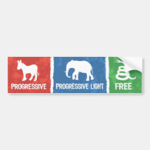 Progresista, Progresivo-Luz, libre - tome 3 Pegatina De Parachoque