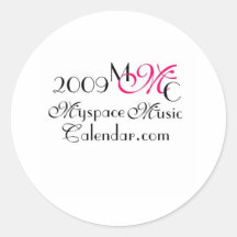 Promos de MyspaceMusicCalendar.Com 2009 MMC Pegatinas Redondas