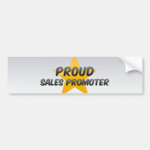 Promotor orgulloso de las ventas etiqueta de parachoque