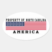 Propiedad de Carolina del Norte Calcomanía Ovaladas Personalizadas