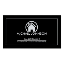Propiedades inmobiliarias profesionales negras y d tarjeta personal
