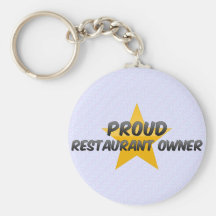Propietario de restaurante orgulloso llaveros personalizados