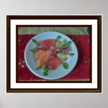 Prosciutto con todavía del melón vida posters