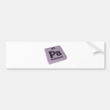 Protactinium del PA Etiqueta De Parachoque