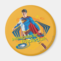 Protector intergaláctico del superhombre imán de nevera
