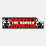 "Proteja la frontera: ¡Republicano! Etiqueta De Parachoque