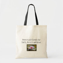 Proteja y acaricie la tierra bolsa lienzo