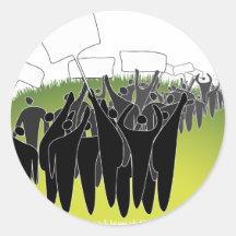 Protesta con las muestras - ambiente verde pegatina