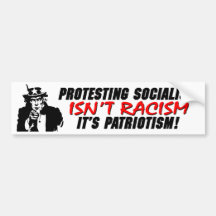 Protesta de socialismo etiqueta de parachoque