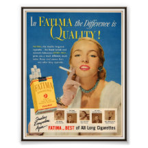 Publicidad de cigarrillo de Fátima del vintage 195 Foto
