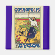 Publicidad de la bicicleta del vintage de Cosmopol Iman De Frigorífico