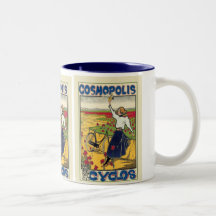 Publicidad de la bicicleta del vintage de Cosmopol Taza