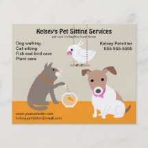Publicidad de negocio del mascota que se sienta flyer personalizado
