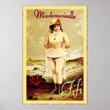 Publicidad del vintage del ~ de Fifi del Mademoise Posters
