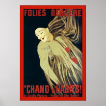 Publicidad del vintage del ~ de Folies Bergere Impresiones