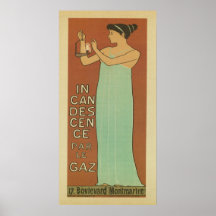 Publicidad del vintage del ~ de le Gaz del par de  Poster