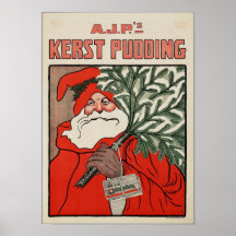 Publicidad holandesa del pudín del navidad poster
