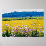 Pueblo de la granja, flores de la caída poster